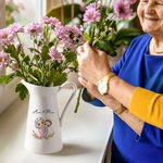 Personalizado de dibujos animados mamá y el niño de nacimiento florero de cerámica con nombre Día de la Madre Cumpleaños decoración del hogar regalo para mamá abuela