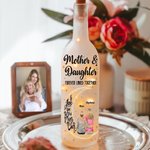 Personalized Moon Cartoon Mom and Daughter Forever Linked Together LED Bottle Lamp with Name Home Decor Mother's Day Birthday Gift for Mom Grandma