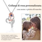 Collana di rosa personalizzata con 1-3 nomi incisi gioiello raffinato ipoallergenico regalo di compleanno per festa della mamma per donne