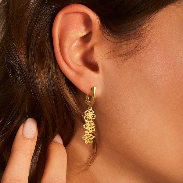 Personalized Birth Flower Birthstone Stud Earrings Dainty Jewellery Mother's Day Valentine's Day Anniversary Birthday Gifts for Her