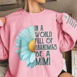 Personalizado Multicolor 1-16 Nombres Crisantemo Azul Claro Cuello Suave Crew Camiseta Sudadera con Título Cumpleaños Día de la Madre Regalo para la abuela