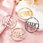 Pendientes de aro con letras griegas personalizados Sorority Bid Day College Graduation Gift for New Sorority Members Friends Girls