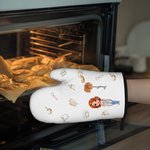 Personalizzato Cooking Mama Birth Flower Name Insulation Oven Mitt and Pot Holder Set Regalo di compleanno per la festa della mamma, nonna, donna, amante della cottura.