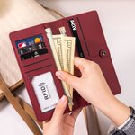 Personalized Birth Flower PU Leather Wallet with Name and RFID Blocking Credit Card Holder Birthday Mother's Day Gift for Women