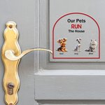 Personalizado Mantenga la puerta cerrada 1-4 Mascotas de dibujos animados 3D Impermeable Ventana Puerta Calcomanía con nombre Cumpleaños inauguración de la casa Regalo para los amantes del perro gato