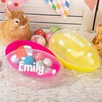 Huevo de Pascua Jumbo Personalizado con Diseño de Lunares y Nombre Caja de Caramelos para Niños