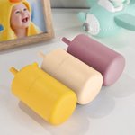 Personalized Baby Silicone Cups with Straw and Lid Training Sippy Cups Toddler Gift