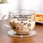 Personalizada Madre Kid Infinito Mes de Nacimiento Flores 16 oz Vaso de cristal transparente con asa y nombre Día de la Madre Regalo de cumpleaños para mamá abuela