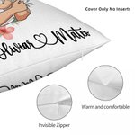 Guirnalda de corazones personalizada Mamá de dibujos animados y 1-2 niños Funda de cojín suave con nombres Decoración del hogar Regalo del Día de la Madre para mamá