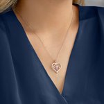 Personalized Dainty Grad Cap Zircon Rose Heart Necklace with Birthstone Valentine's Day Graduation Birthday  Gift for Women Graduates