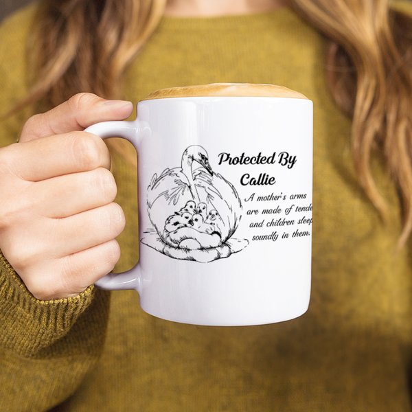 Henkilökohtainen Joutsen Äiti Lämmin lainaus Keraaminen muki nimellä Äitienpäivä Syntymäpäivälahja äidille Isoäiti Isoäiti