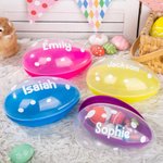 Huevo de Pascua Jumbo Personalizado con Diseño de Lunares y Nombre Caja de Caramelos para Niños