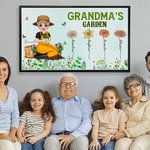 Personalisierte Cartoon Charakter Geburt Blumengarten Poster rahmenlose gerahmte Malerei mit 1-12 Namen Home Decor Muttertag Geschenk für Mama Oma