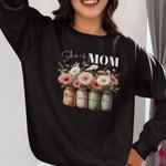 Personalizado Pequeño Jarrón de Margarita Diseño Ella es Mimi Camiseta Sudadera con Título Regalo del Día de la Madre para Mamá Abuela