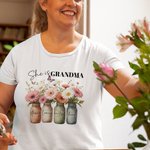 Personalizado Pequeño Jarrón de Margarita Diseño Ella es Mimi Camiseta Sudadera con Título Regalo del Día de la Madre para Mamá Abuela