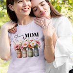 Personalizado Pequeño Jarrón de Margarita Diseño Ella es Mimi Camiseta Sudadera con Título Regalo del Día de la Madre para Mamá Abuela