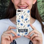 Gepersonaliseerde stijlvolle Retro Geboorte Bloem Telefoon Case voor iPhone met Naam Verjaardag Moederdag Gift voor Vriendin Familie