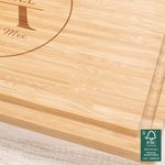 Personalized Engraved Initial Wreath Name FSC Charcuterie Cutting Board with Juice Groove Housewarming Wedding Gift for Family Friend