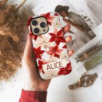 Gepersonaliseerde stijlvolle Retro Geboorte Bloem Telefoon Case voor iPhone met Naam Verjaardag Moederdag Gift voor Vriendin Familie