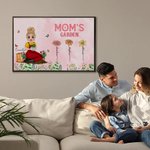 Personalisierte Cartoon Charakter Geburt Blumengarten Poster rahmenlose gerahmte Malerei mit 1-12 Namen Home Decor Muttertag Geschenk für Mama Oma