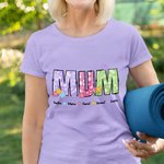 Gepersonaliseerd Kleurrijk Bloemen Alfabetten T-shirt Sweatshirt met Bijnaam en 1-12 Namen Moederdag Verjaardagscadeau voor Mamma Oma Familie