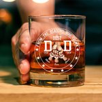 Personalized Best Dad Fist Bump 10 oz Whiskey Glass with 1-6 Names Father's Day Birthday Appreciation Gift for Dad Grandfather Wine Lovers