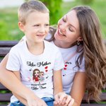 T-shirt personnalisé Like Mother like Daughter Son Cartoon Mother and Child 100% Cotton T-shirt with Names Mother's Day Birthday Gift for Kid Mom