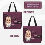 Borsa da spesa personalizzabile fino a 8 nomi stile vintage personaggio in stile cartone animato tote compleanno festa della mamma regalo per donne