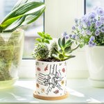 Personalisierte Geburt Blume Hand In Hand Pflanzer Topf mit Namen und Bambus Tablett Innendekoration Muttertag Geburtstag Geschenk für Mama Oma