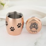 Personalizado Paw Print Pet Avatar Foto Mini Cenizas Urna con Nombre y Texto Cremación Memorial Simpatía Regalo para la Pérdida de Gato Perro