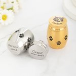 Personalizado Paw Print Pet Avatar Foto Mini Cenizas Urna con Nombre y Texto Cremación Memorial Simpatía Regalo para la Pérdida de Gato Perro