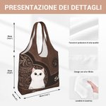 Borsa tote personalizzabile fino a 6 nomi stampa fronte e retro cane e gatto stile vintage anniversario regalo per amanti degli animali domestici