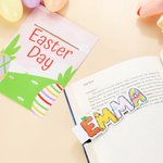 Personalized Bunny Carrot Doodle Name Magnetic Bookmark Clip Reading Stationery Supplies Back to School Easter Gift for Bookworms Boys Girls