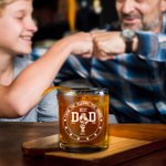 Personalized Best Dad Fist Bump 10 oz Whiskey Glass with 1-6 Names Father's Day Birthday Appreciation Gift for Dad Grandfather Wine Lovers