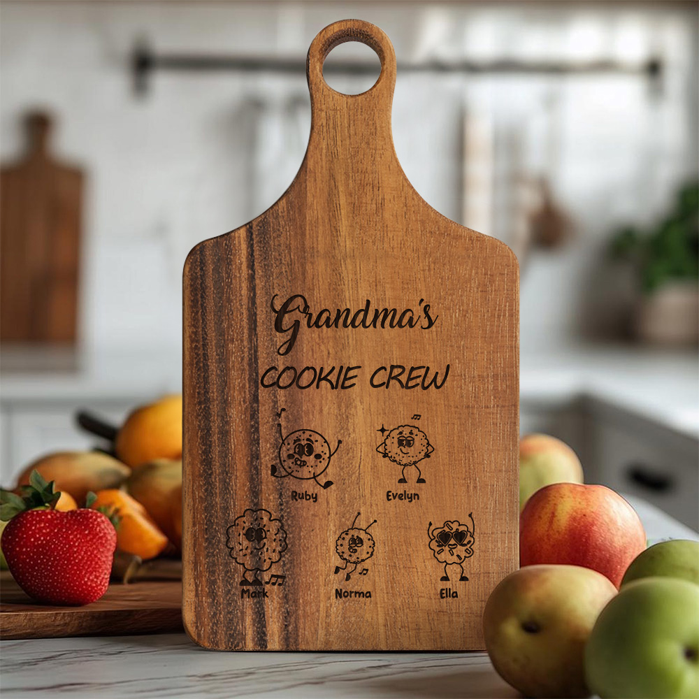 Planche à découper réversible pour fromage et charcuterie avec poignée Made in USA Cadeau de fête des mères pour grand-mère maman