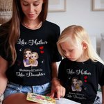 T-shirt personnalisé Like Mother like Daughter Son Cartoon Mother and Child 100% Cotton T-shirt with Names Mother's Day Birthday Gift for Kid Mom