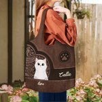 Borsa tote personalizzabile fino a 6 nomi stampa fronte e retro cane e gatto stile vintage anniversario regalo per amanti degli animali domestici