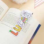 Personalized Bunny Carrot Doodle Name Magnetic Bookmark Clip Reading Stationery Supplies Back to School Easter Gift for Bookworms Boys Girls