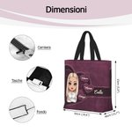 Borsa da spesa personalizzabile fino a 8 nomi stile vintage personaggio in stile cartone animato tote compleanno festa della mamma regalo per donne