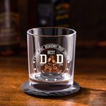 Personalized Best Dad Fist Bump 10 oz Whiskey Glass with 1-6 Names Father's Day Birthday Appreciation Gift for Dad Grandfather Wine Lovers