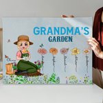 Personalisierte Cartoon Charakter Geburt Blumengarten Poster rahmenlose gerahmte Malerei mit 1-12 Namen Home Decor Muttertag Geschenk für Mama Oma