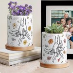 Personalisierte Geburt Blume Hand In Hand Pflanzer Topf mit Namen und Bambus Tablett Innendekoration Muttertag Geburtstag Geschenk für Mama Oma