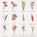 Personalisierte Cartoon Charakter Geburt Blumengarten Poster rahmenlose gerahmte Malerei mit 1-12 Namen Home Decor Muttertag Geschenk für Mama Oma