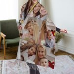 Personalizada 7 Fotos Collage Diseño Super Suave Cálido Bufanda Borla Invierno Accesorio Cumpleaños Navidad Regalo para Mujeres