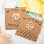 Personalized Flip to Decide Cute Baby Portrait Wooden Decision-Making Coin with Text Baby Shower Gift for New Parent