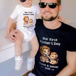 T-shirt 100% coton pour bébé avec nom et année Cadeau d'anniversaire pour le papa de bébé