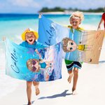 Personalisiertes Schnelltrocknendes Cartoon-Figur Kinder Strandtuch mit Namen Sommer Pool Party Strand Reise Zubehör Geburtstag Geschenk für Kinder