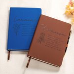 Personalized Minimalist Birth Flower Prayer A5 Lined Notebook with Name Study Journal Birthday Religious Baptism Gift for Christian