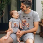 T-shirt 100% coton pour bébé avec nom et année Cadeau d'anniversaire pour le papa de bébé