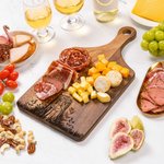 Personalised Engraved Heart Tree Stump Charcuterie Cutting Board with Names and Handle Anniversary Valentine's Day Gift for Couple